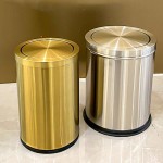 (9L Gold) Stainless Steel Trash Bin, 9L Capacity - Durable and Rust-Resistant